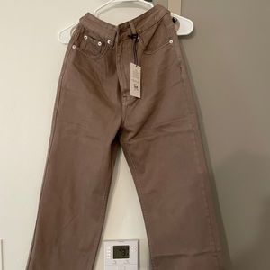 Brown straight leg jeans